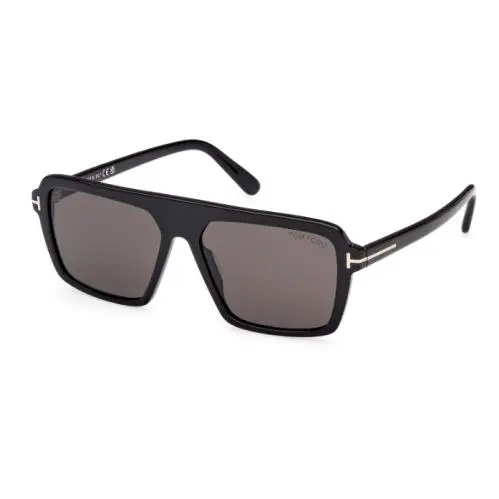 Tom Ford Vincent FT1176 01A Shiny Black/smoke Oversized Square Men`s Sunglasses