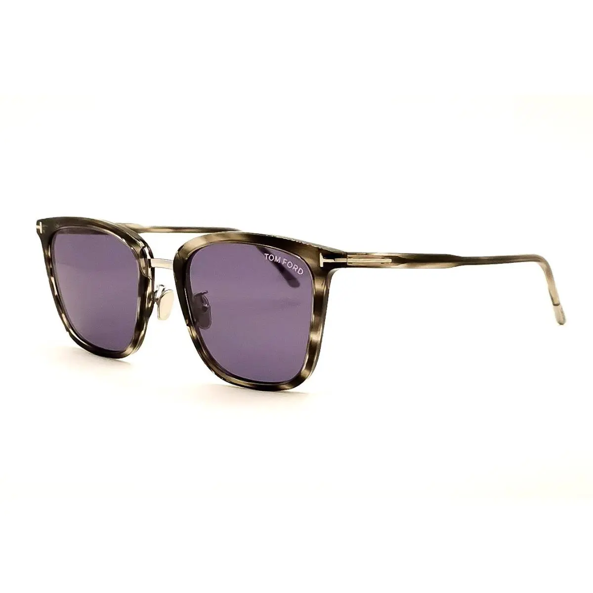 TF 0949-D Sunglasses 55V Gray Havana / Blue Lenses 55 by Tom Ford