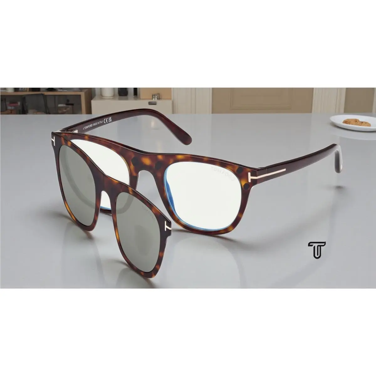 FT5895-B 052 Eyeglasses Havana Frame 51mm by Tom Ford