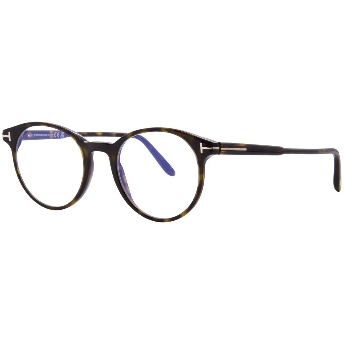 FT5695-B 052 Eyeglasses Men`s Dark Havana Full Rim Round Shape 49mm by Tom Ford