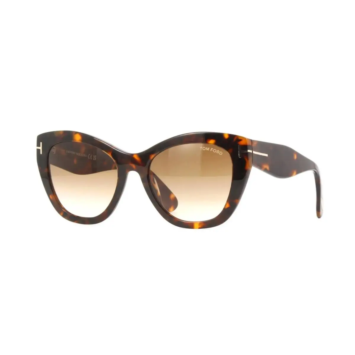 Tom Ford Cara FT 0940 Shiny Dark Havana/brown Shaded 55F Sunglasses - Frame: Shiny Dark Havana, Lens: Brown Shaded