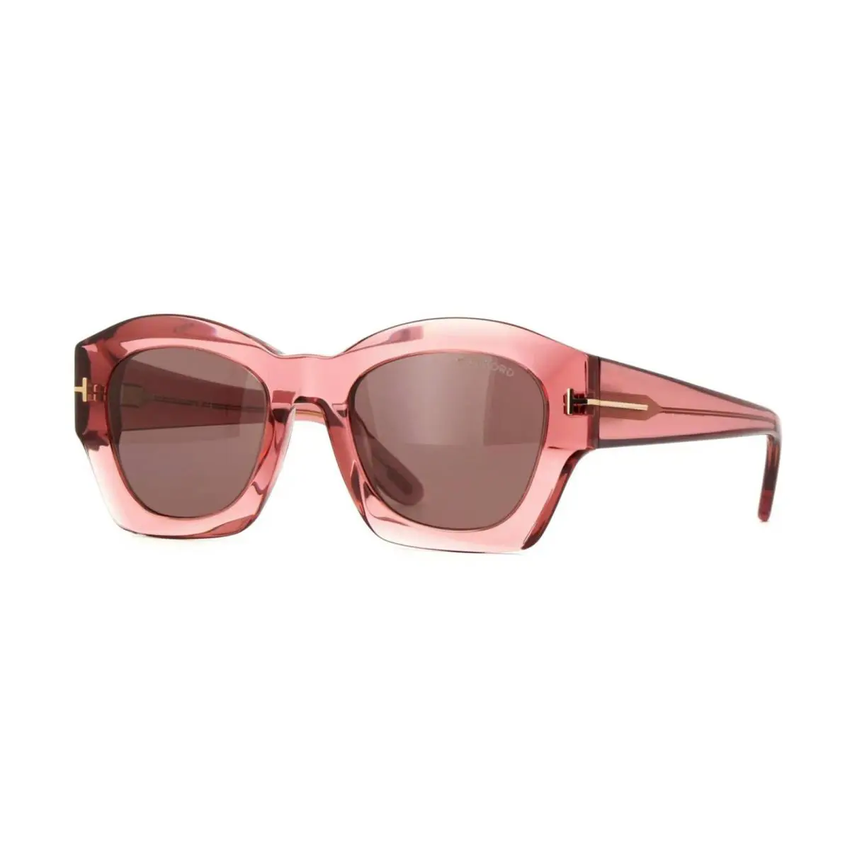 Tom Ford Guilliana FT 1083 Pink Crystal/brown Pink 72E Sunglasses - Frame: Pink Crystal, Lens: Brown Pink