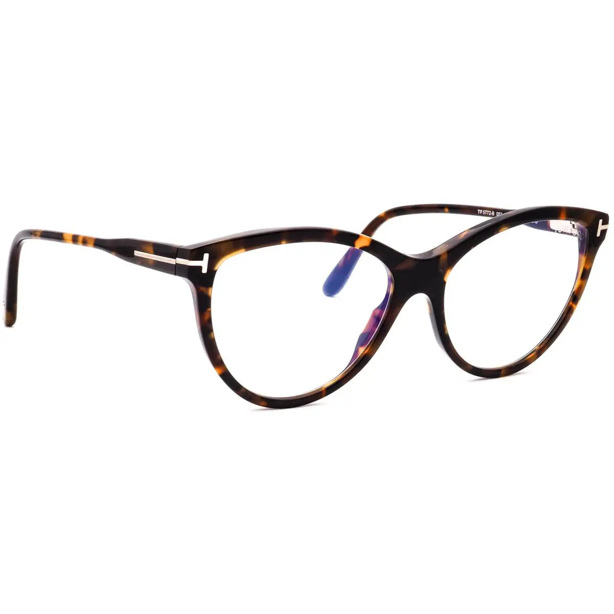 Tom Ford Eyeglasses TF 5772-B 052 Dark Havana Cat Eye Frame Italy 55 16 140