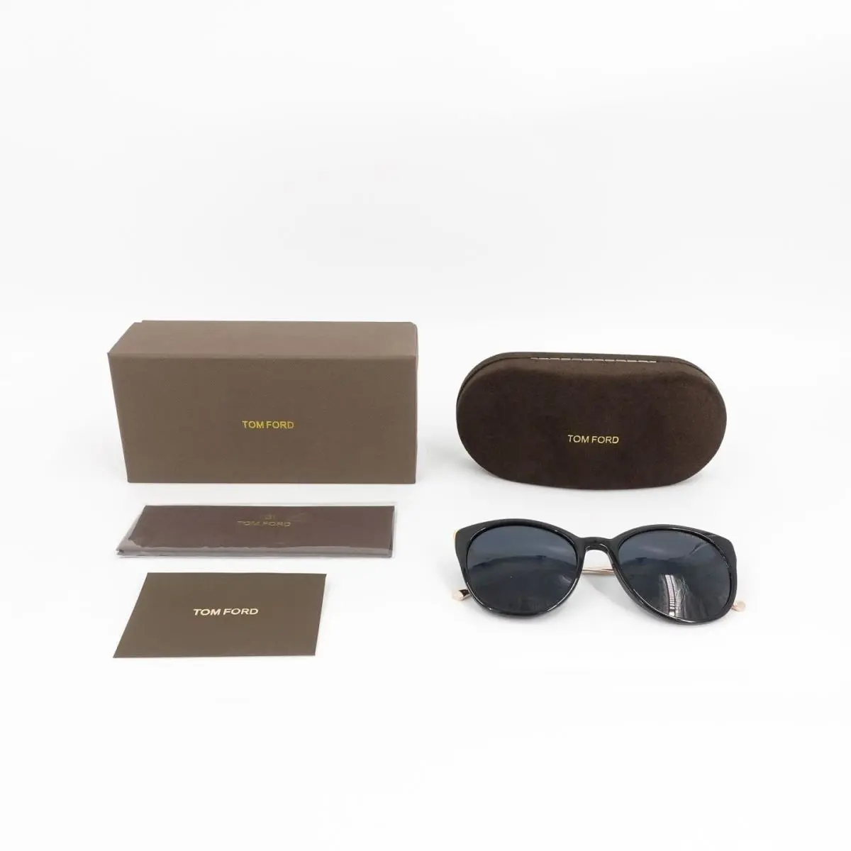 TF641 Round Sunglasses Black and Blue OS by Tom Ford