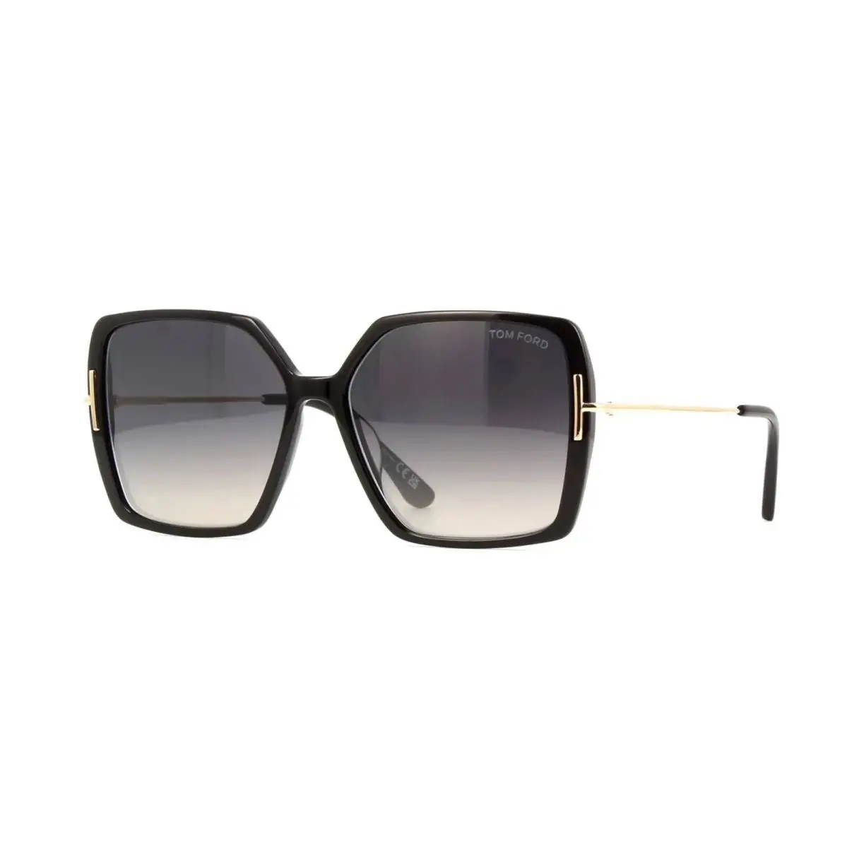 Tom Ford Joanna FT 1039 Shiny Black and Gold/grey Shaded 01B Sunglasses - Frame: Shiny Black And Gold, Lens: Grey Shaded