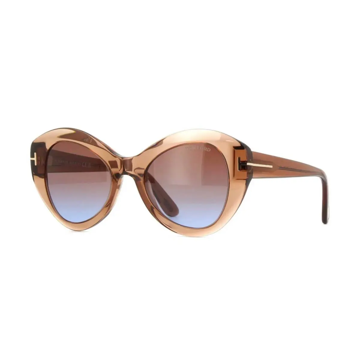 Tom Ford Guinevere FT 1084 Brown Crystal/brown Shaded 48F Sunglasses