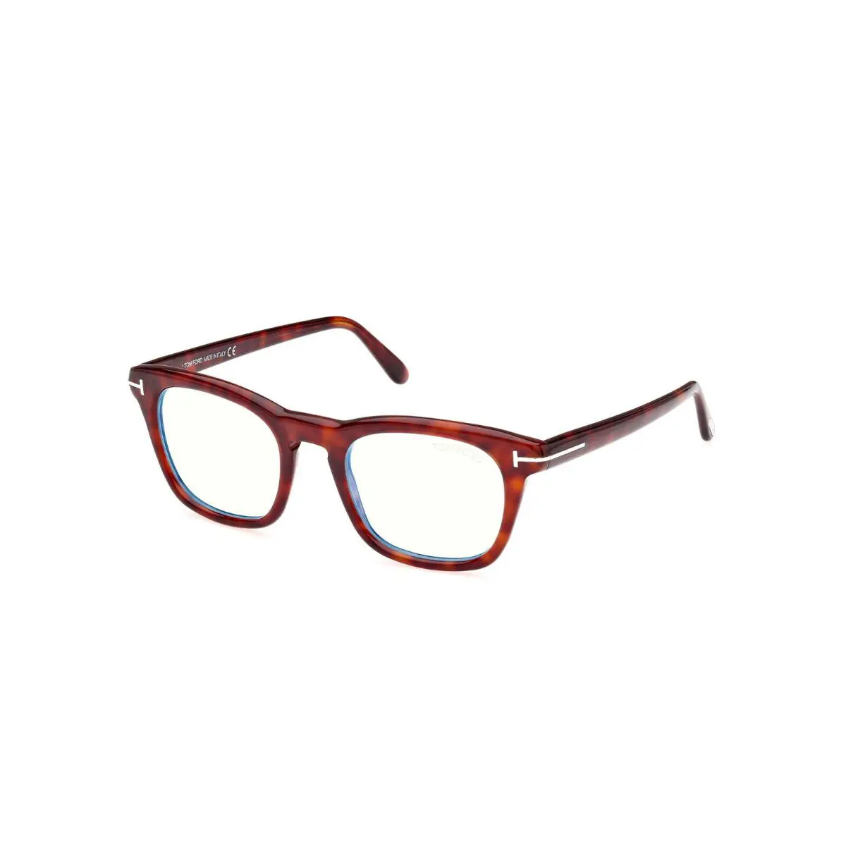 FT5870-B Blue Block Red Havana 054 Eyeglasses by Tom Ford