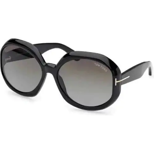 Tom Ford Georgia Smoke Gradient Geometric Ladies Sunglasses FT 1011 01B 62mm