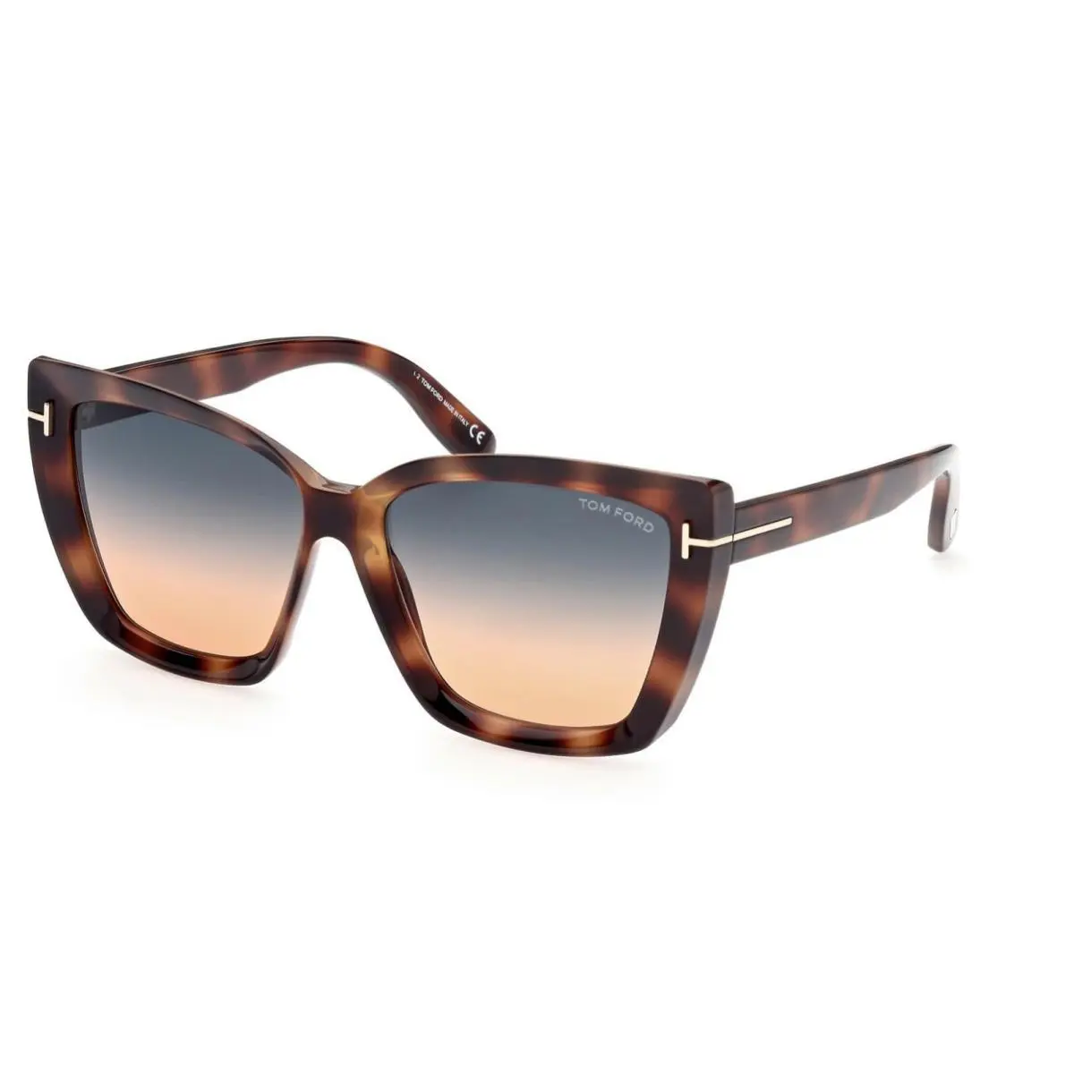 FT0920 Scarlet-02 53P Medium Havana/gradient Teal Orange Sunglasses by Tom Ford