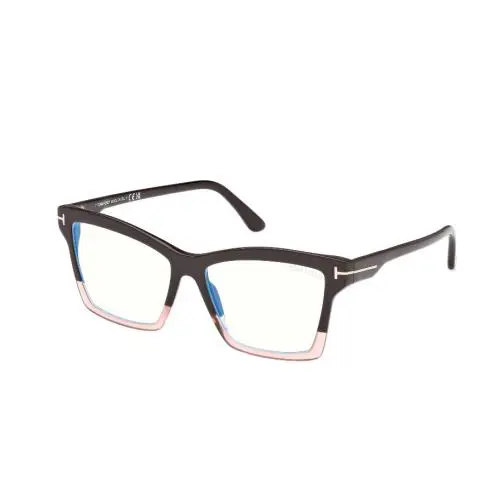 Tom Ford FT5964-B 050 Light Brown Monocolor/shiny Dark Brown Women`s Eyeglasses