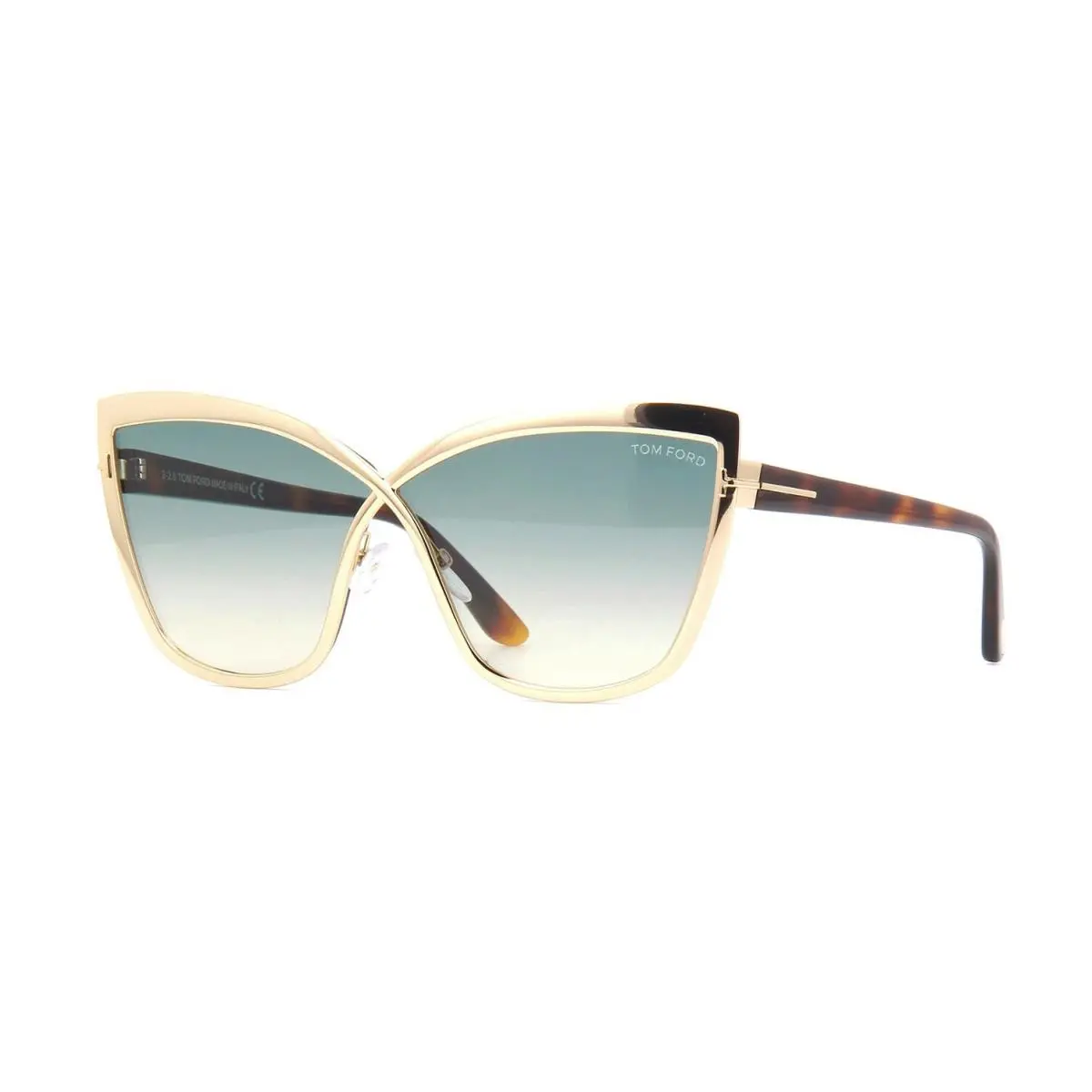 Tom Ford SANDRINE-02 FT 0715 Rose Gold/green Shaded 28P F Sunglasses