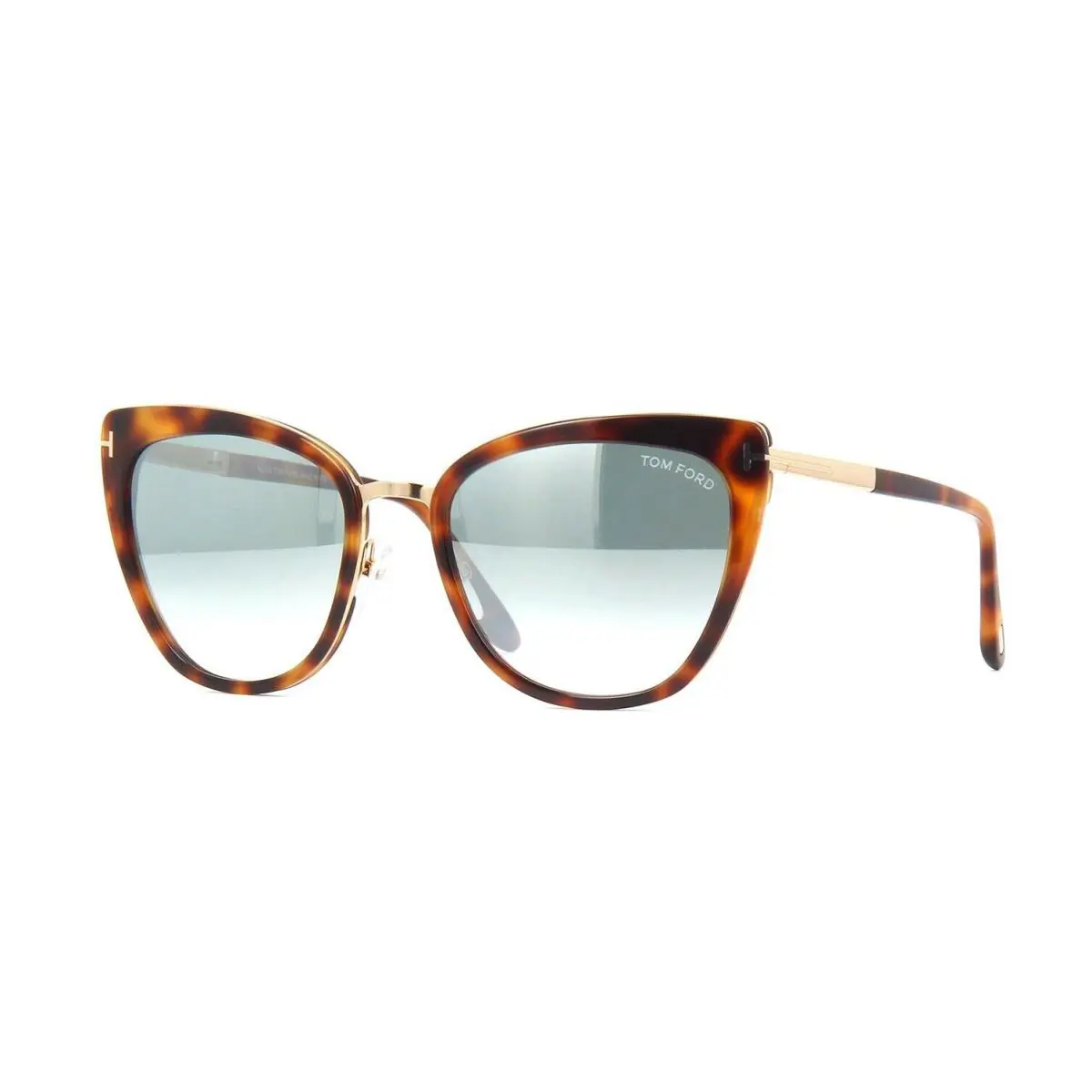 Tom Ford Simona FT 0717 Havana/blue Shaded Mirror 53Q Sunglasses - Frame: Havana, Lens: Blue Shaded Mirror