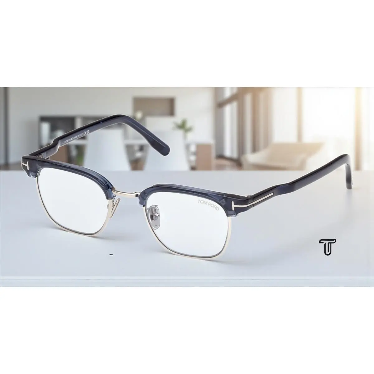 Tom Ford FT1119 D 90A Injected Shiny Blue Smoke 47 mm Men`s Sunglasses