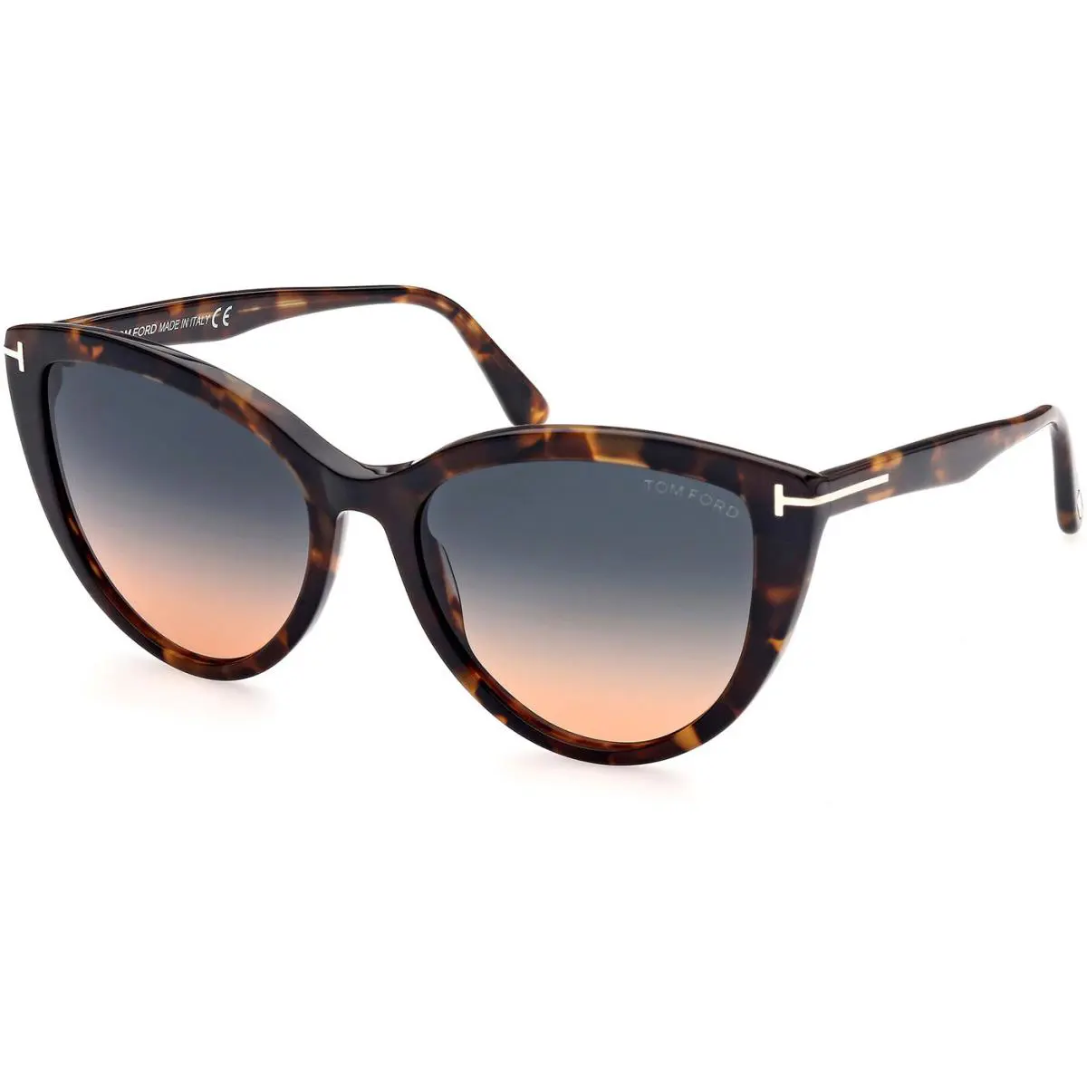 Tom Ford FT0915 55P ISABELLA-02 Shiny Dark Havana /gradient Teal Orange 56mM
