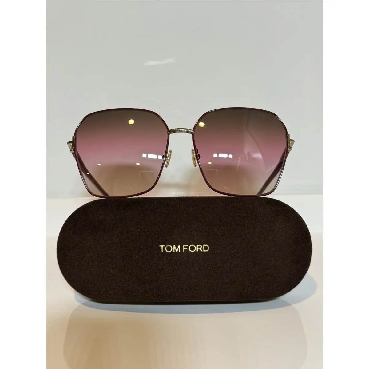 Tom Ford Claudia-02 TF839 69F Cherry Red Rose Gradient Woman s Sunglasses