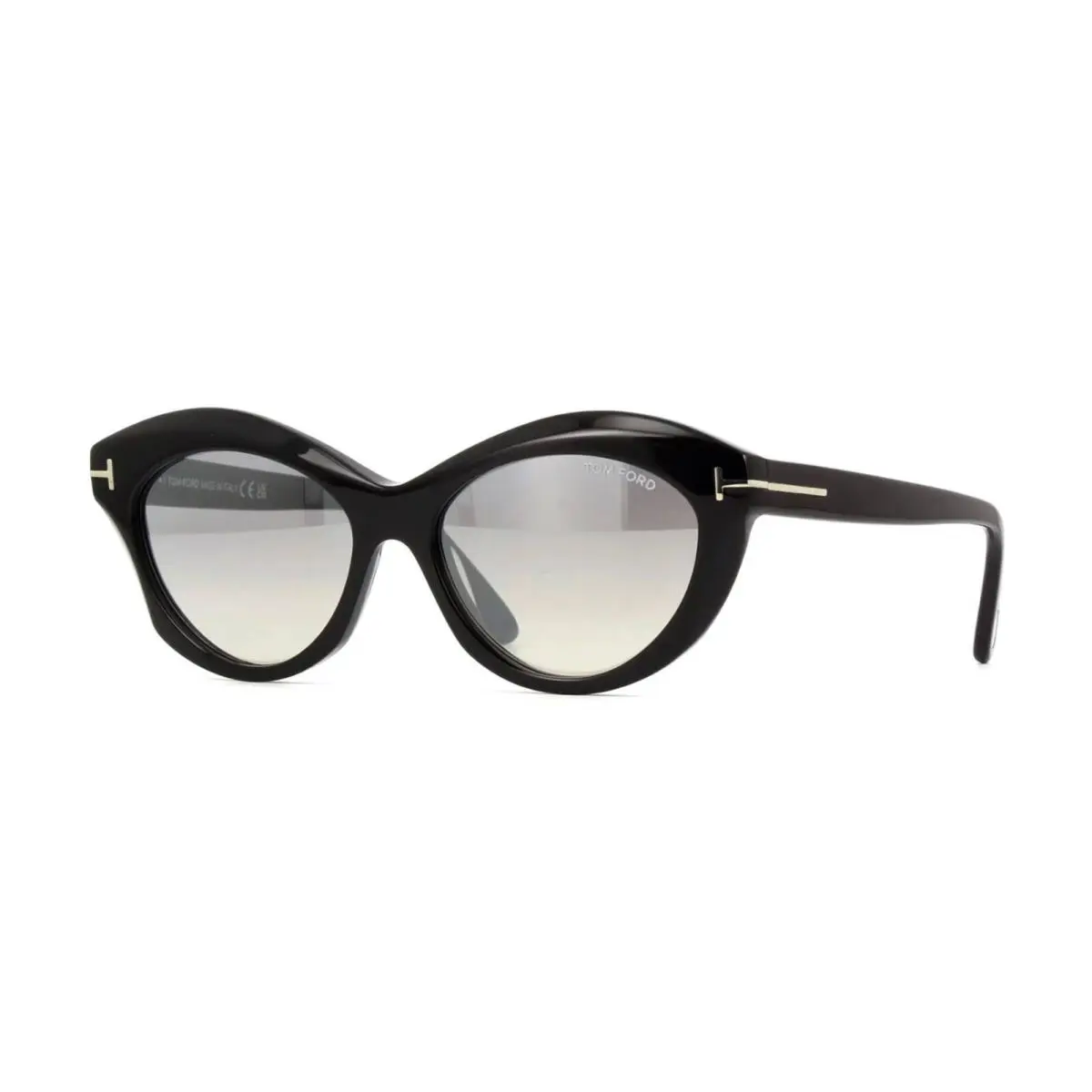 Tom Ford Toni FT 1111 Shiny Black/grey Silver Mirrored 01C Sunglasses - Frame: Shiny Black, Lens: Grey Silver Mirrored
