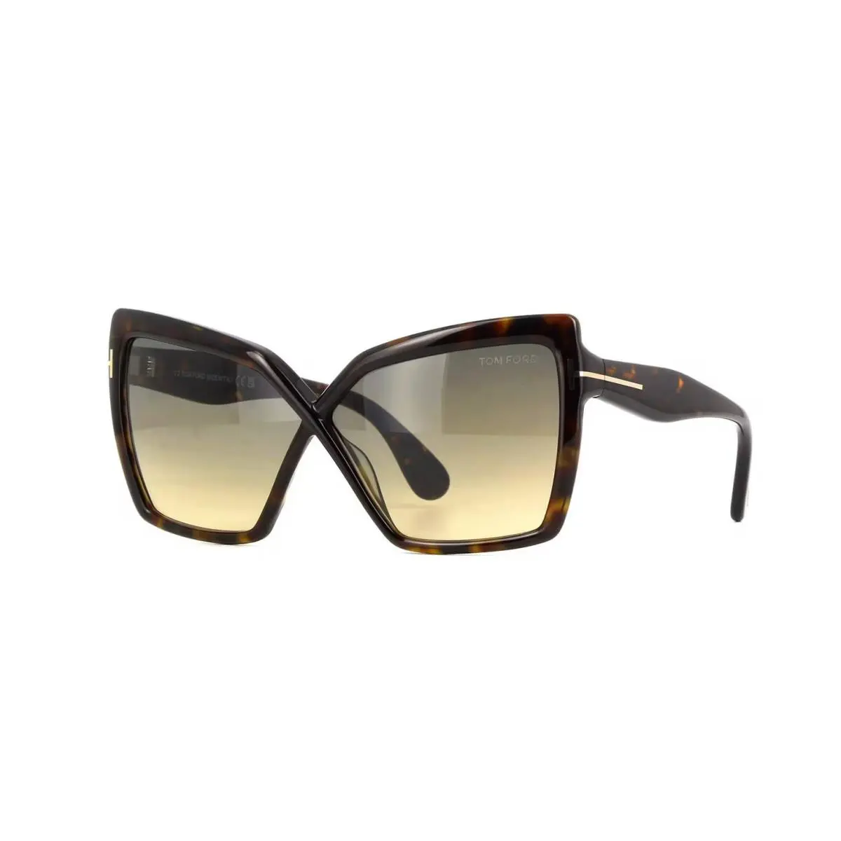 Tom Ford Fiore FT1195 Shiny Dark Havana/grey To Brown Gradient 52B Sunglasses