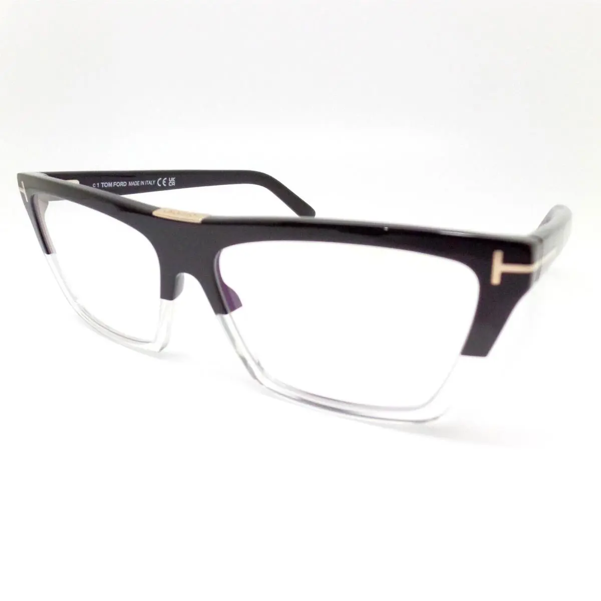 Tom Ford TF 5912 005 57mm Black Crystal Blue Block Frames
