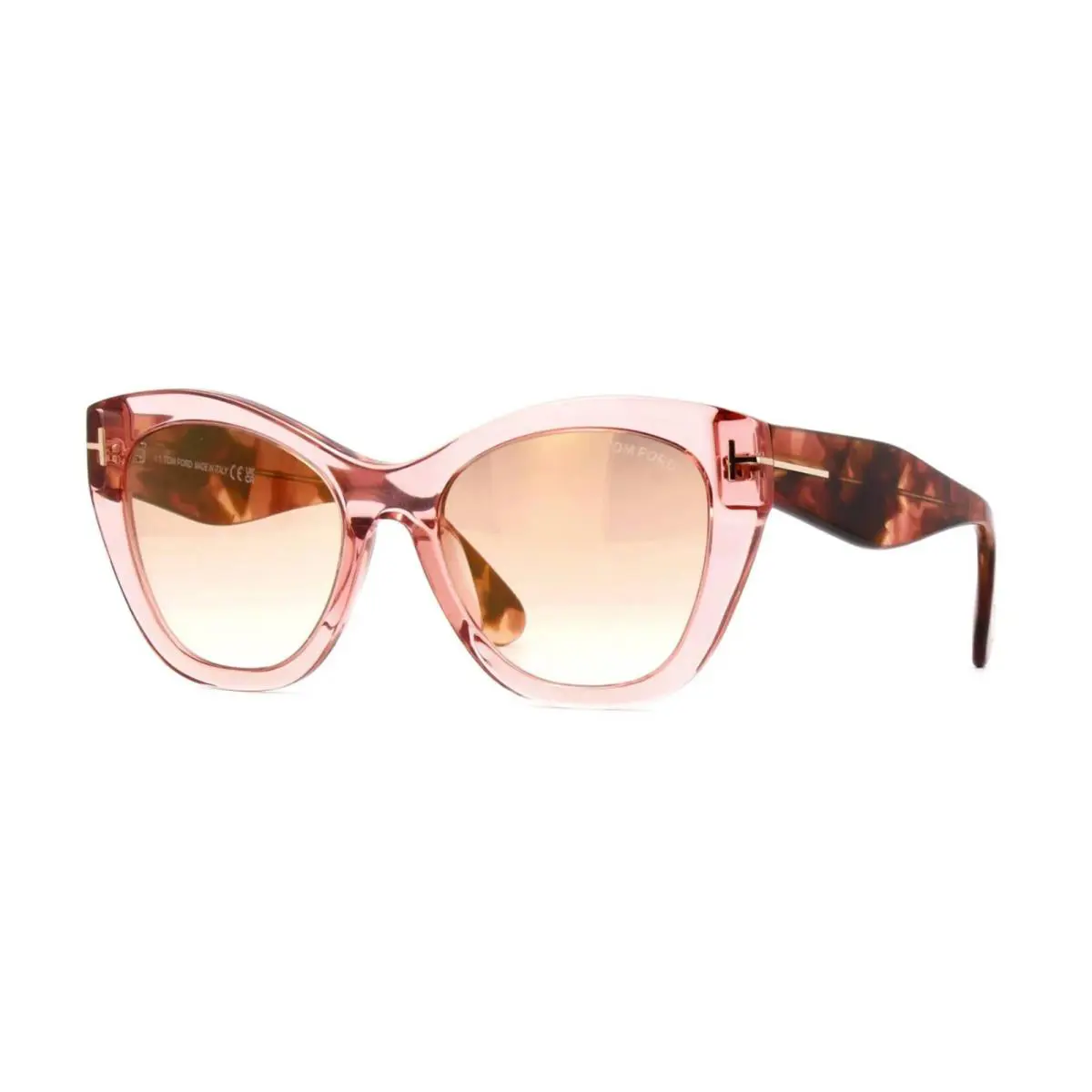 Tom Ford Cara FT 0940 Transparent Pink/brown Shaded 72G Sunglasses - Frame: Transparent Pink, Lens: Brown Shaded
