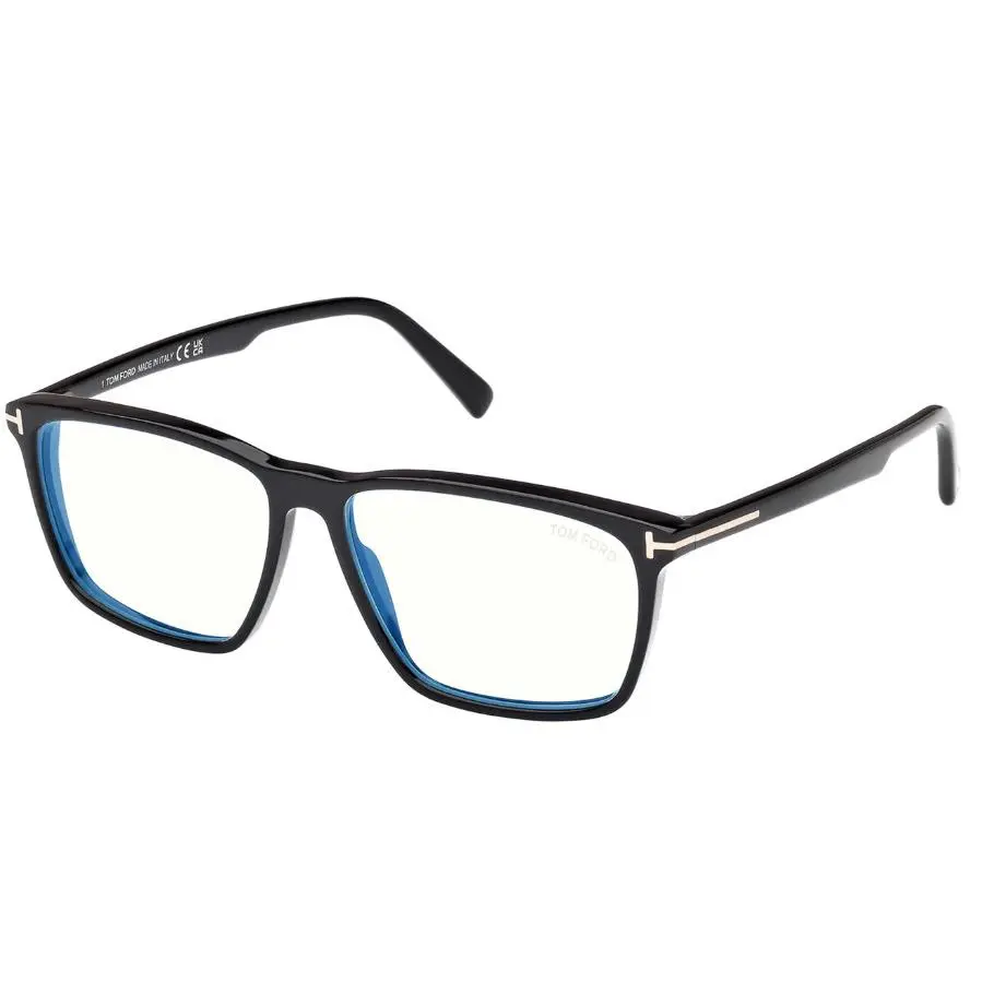 Tom Ford FT5959-B 001 Shiny Black/shiny Black Square Men`s Eyeglasses