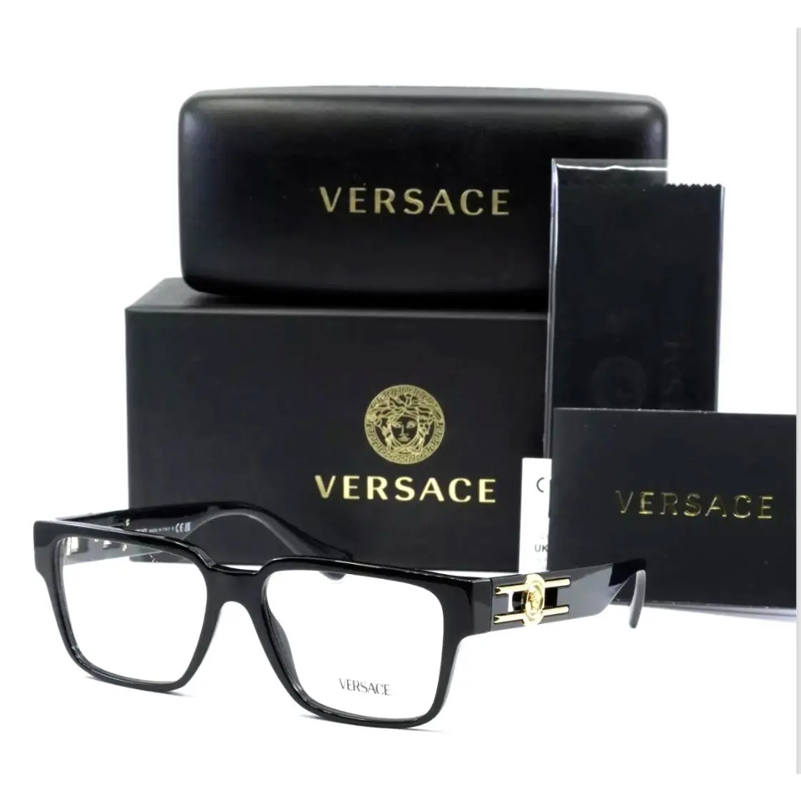Versace Reading Glasses Mod. 3346 GB1 55-16 140 Black Gold Frames Readers