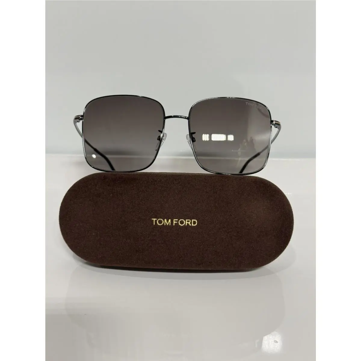 Tom Ford TF894K 01F Gunmetal Soft Square True Gray Sunglasses 59mm