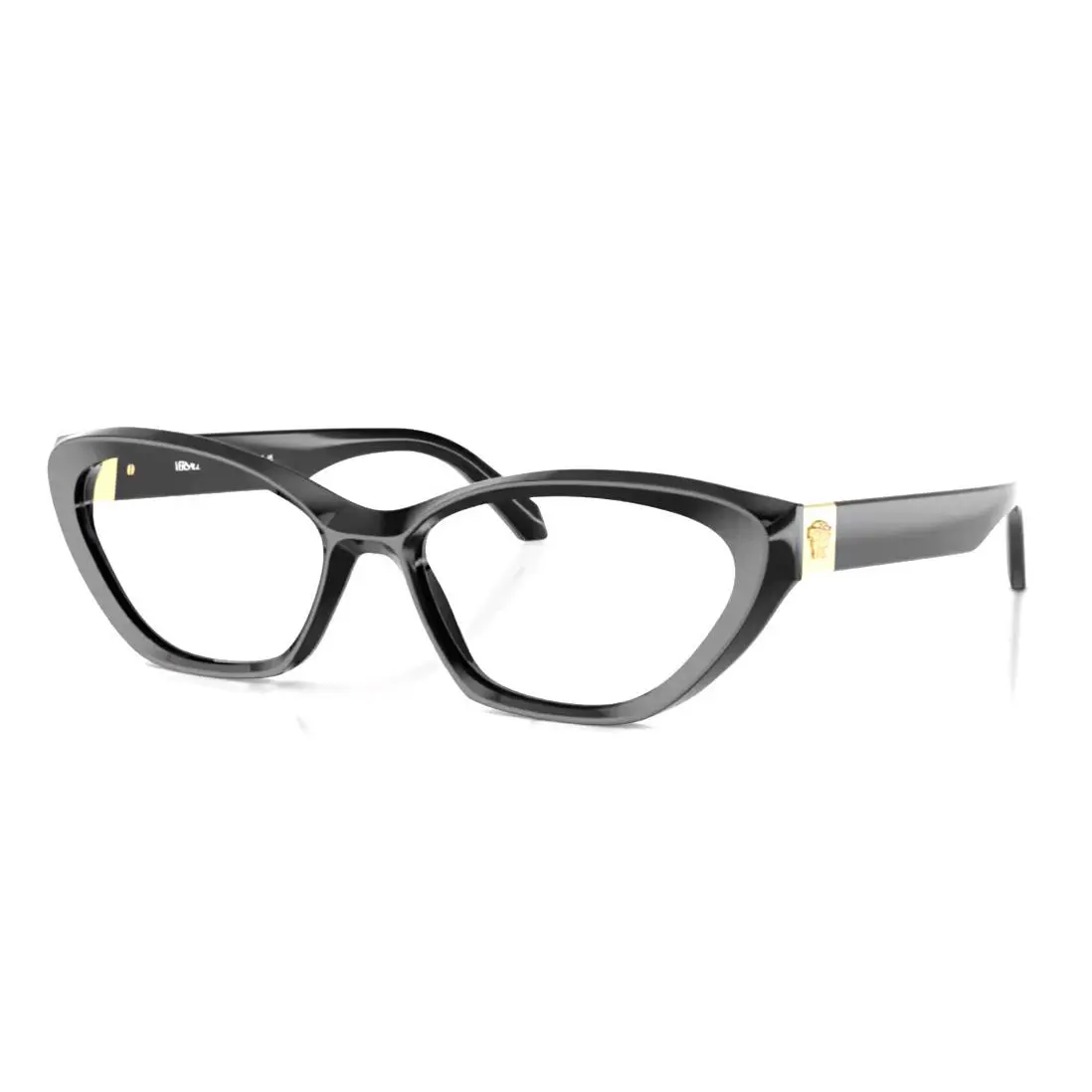 Versace Reading Glasses Mod. 3356 GB1 53-16 Black Gold Cat Eyes Frames Readers