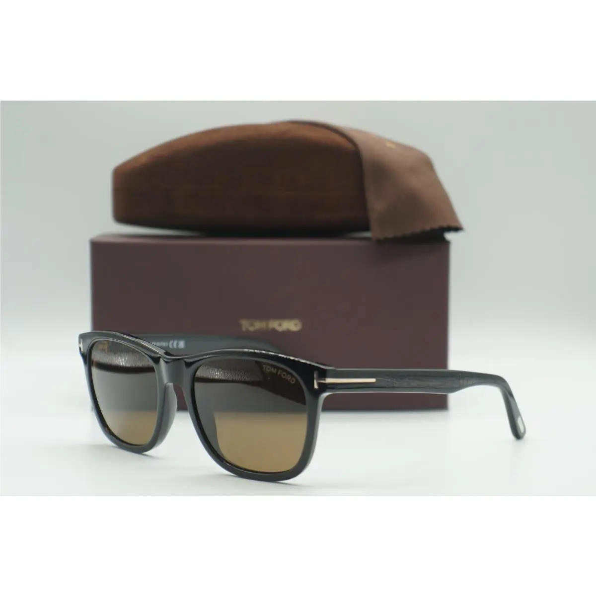 Tom Ford TF 595 01J Black Brown Lens Sunglasses Frames 55-19
