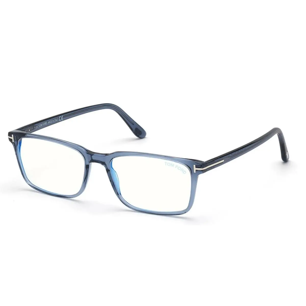 Tom Ford FT5735 B 090 Plastic Shiny Blue 54 mm Men`s Eyeglasses