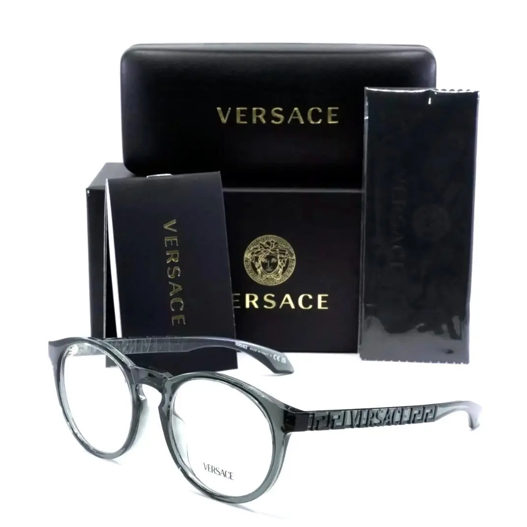 Versace Reading Glasses Mod 3355-U 5453 51-20 140 Black Round Frames Readers