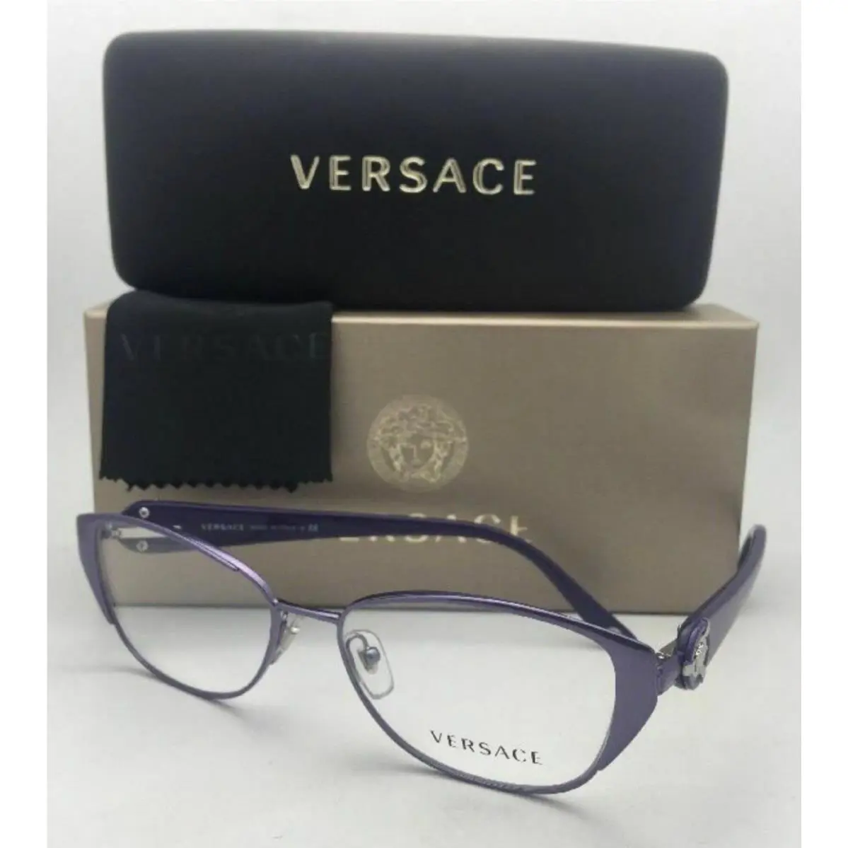 Versace Reading Glasses VE 1196 1317 53-15 Purple Frames Readers Medusa Logo