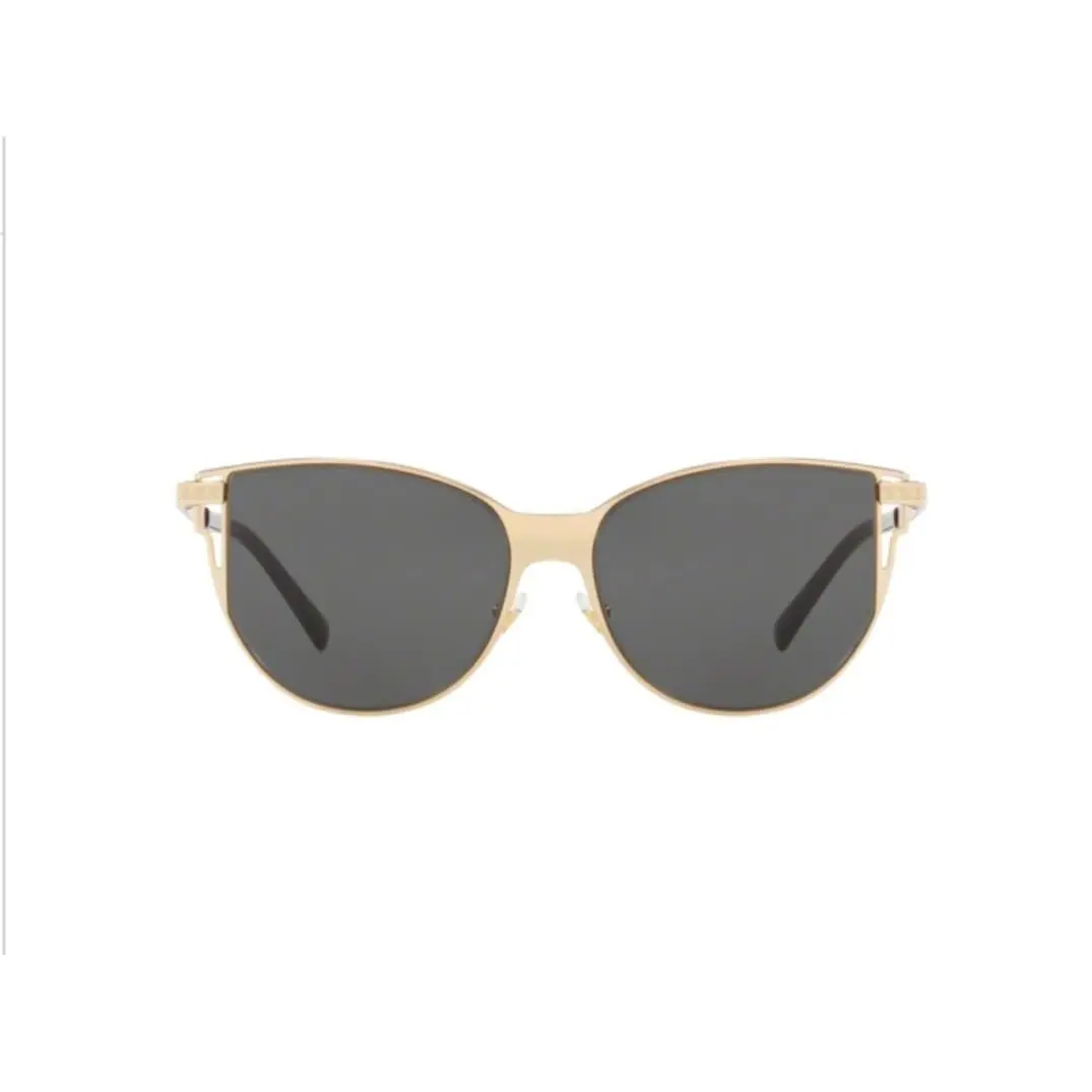 Womens Sunglasses VE2211 Oval Frame 56mm 100287 Gold Black Lens by Versace