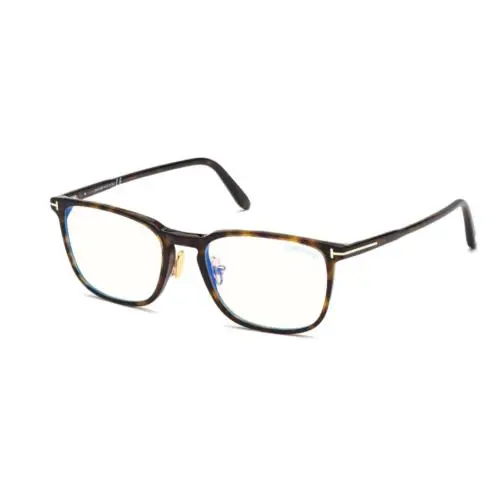 FT 5699-B 052 Shiny Classic Dark Havana/blue Block Eyeglasses by Tom Ford