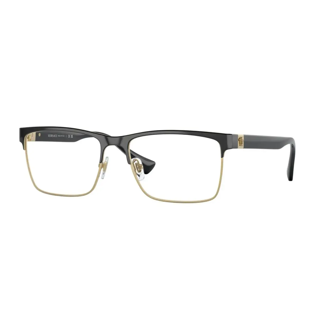 Versace Reading Glasses Mod. 1285 1443 56-17 150 Black Gold Frames Readers - Black & Gold, Frame: Black & Gold, Lens: Clear
