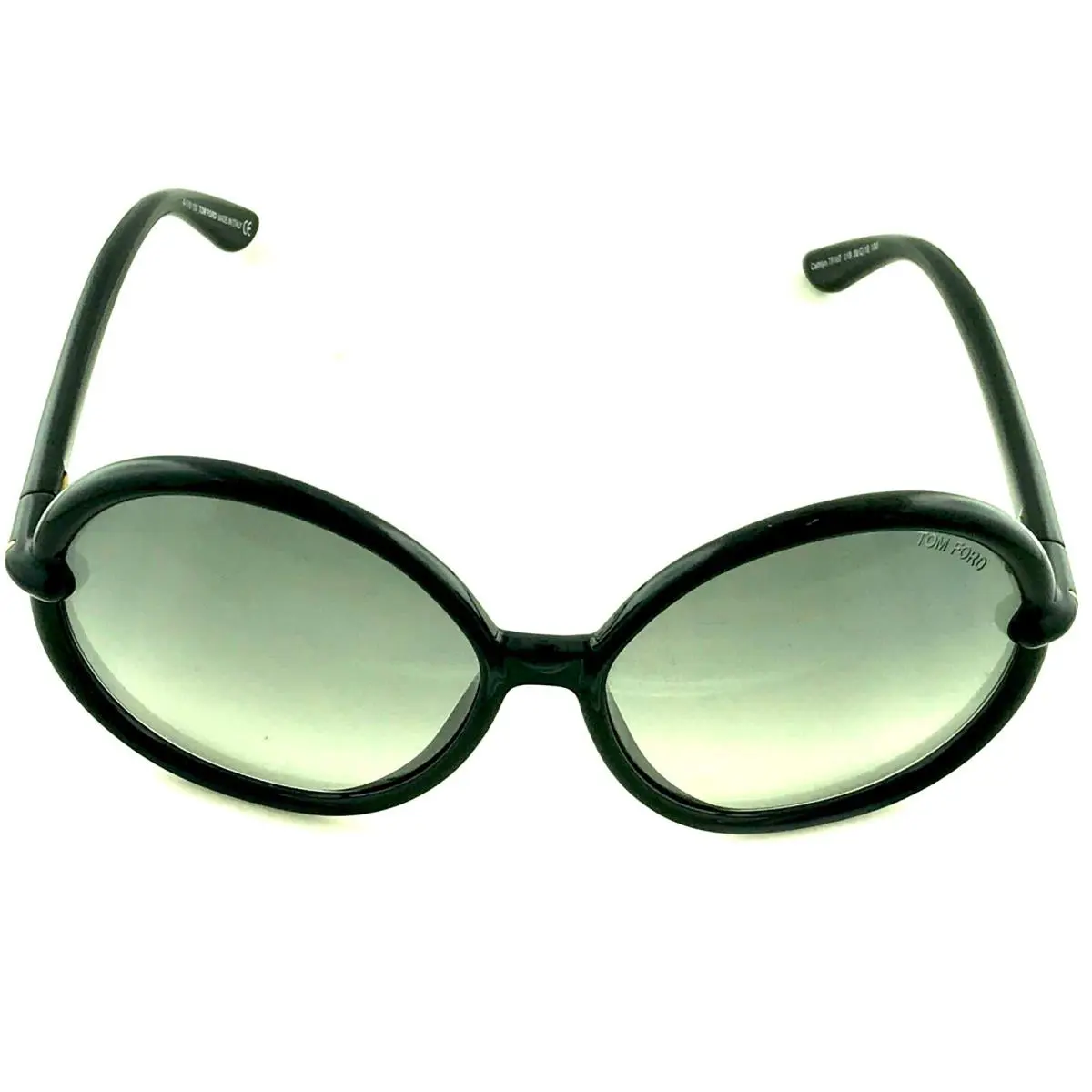 Tom Ford Caitlyn tf16701B 59-15-130 Eyewear Fashion Designer Sunglasses - Frame: Black, Lens: Green