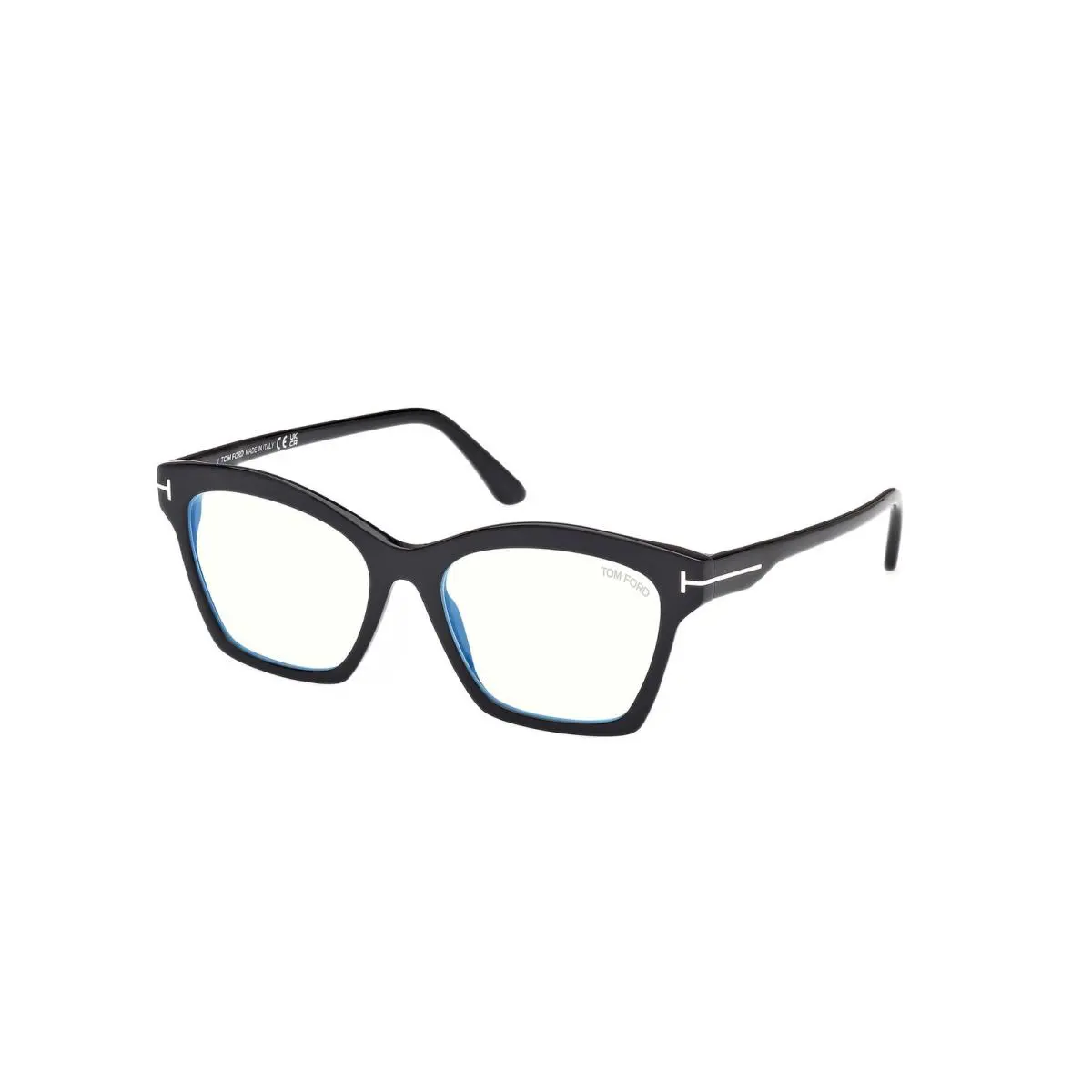 Tom Ford Eyeglasses FT5965-B 001 53mm Black / Blue Filter Lens