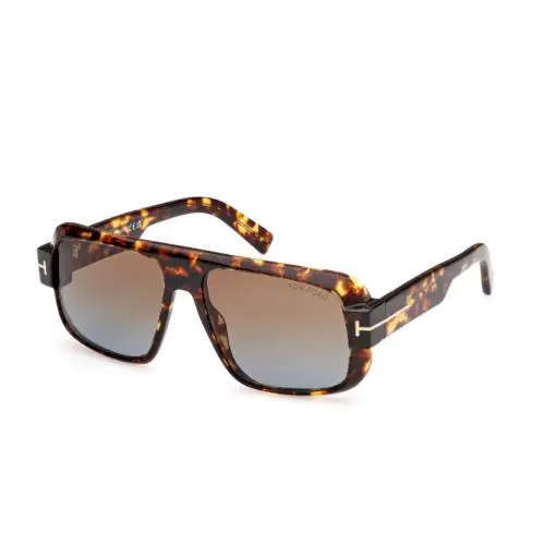 Tom Ford FT1101 Turner 52F Dark Havana/brown Gradient Men`s Sunglasses - Frame: Dark Havana, Lens: Brown