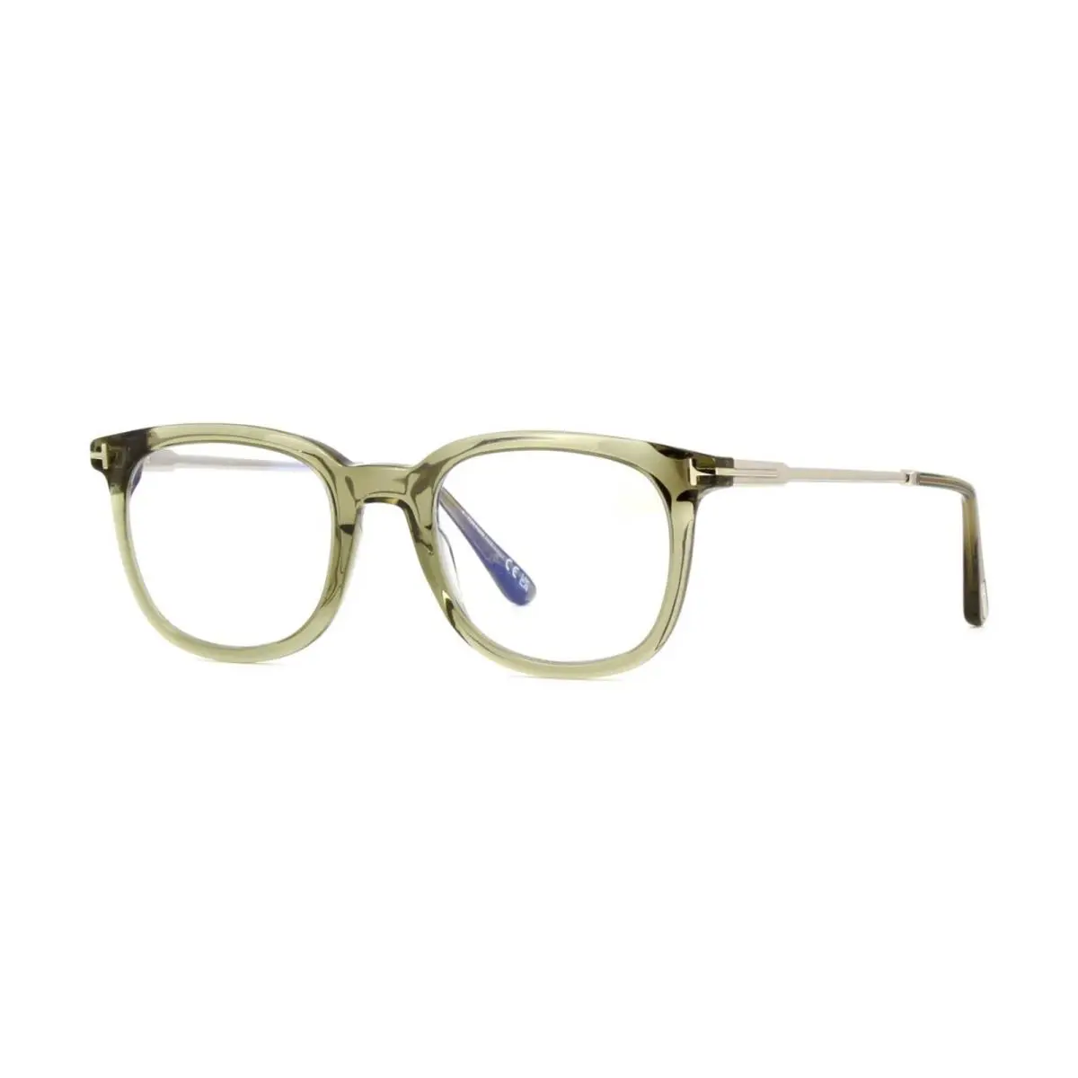Tom Ford FT5904-B Blue Block Olive Transparent 096 Eyeglasses