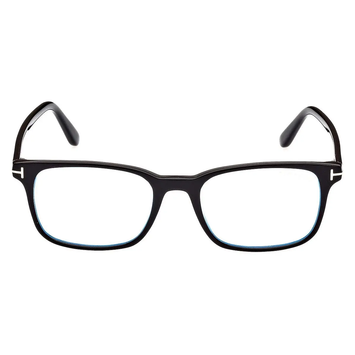 Tom Ford FT5831-F-B Eyeglasses Shiny Black/t Logo Blue Block 55mm