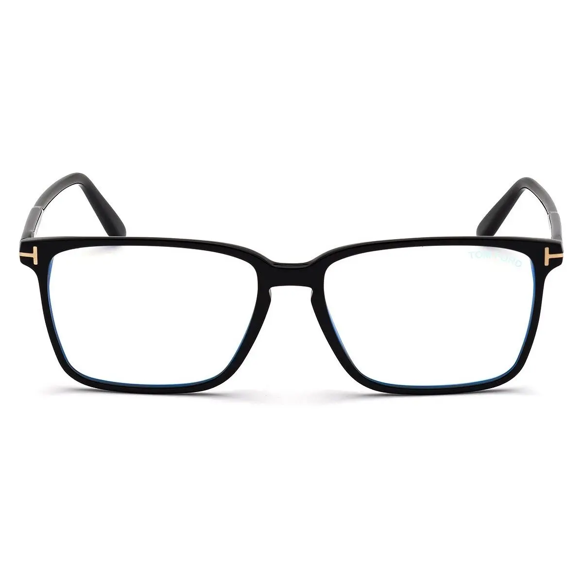 Tom Ford FT5696-B Eyeglasses Men Shiny Black Rectangle 56mm