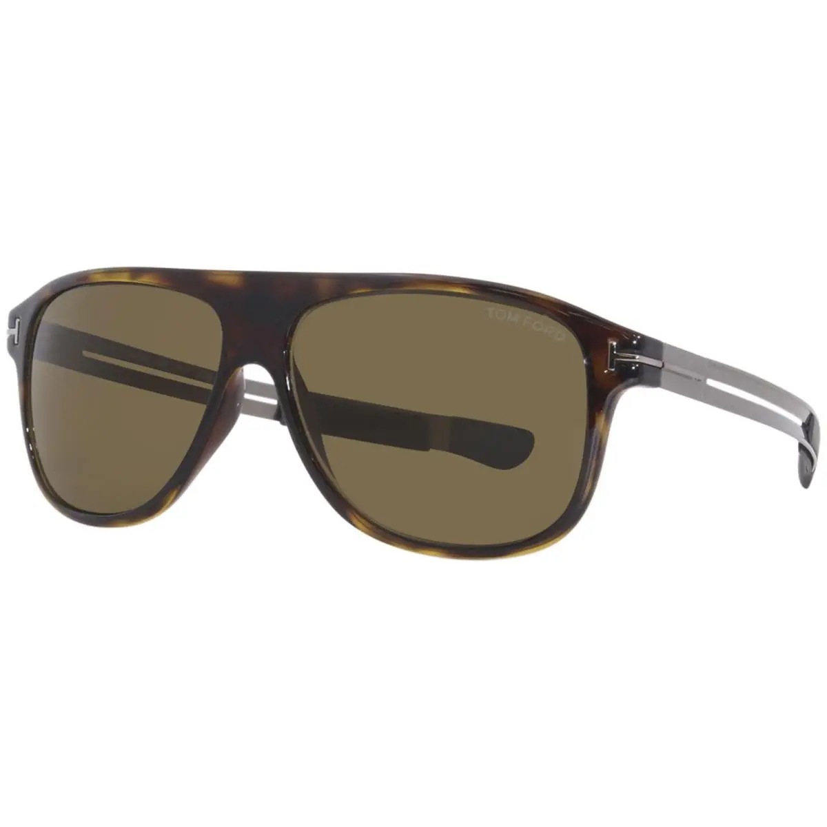 Tom Ford Todd TF880 52J Sunglasses Men`s Dark Havana/shiny Ruthenium/roviex 59mm