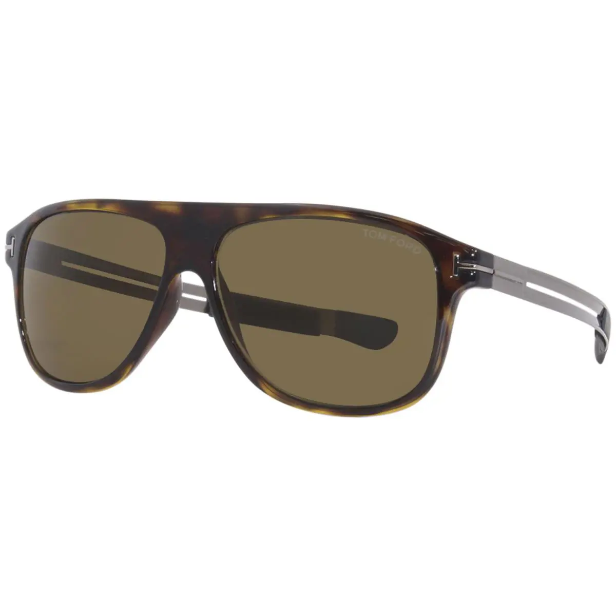 Tom Ford Todd TF880 52J Sunglasses Men`s Dark Havana/shiny Ruthenium/roviex 59mm