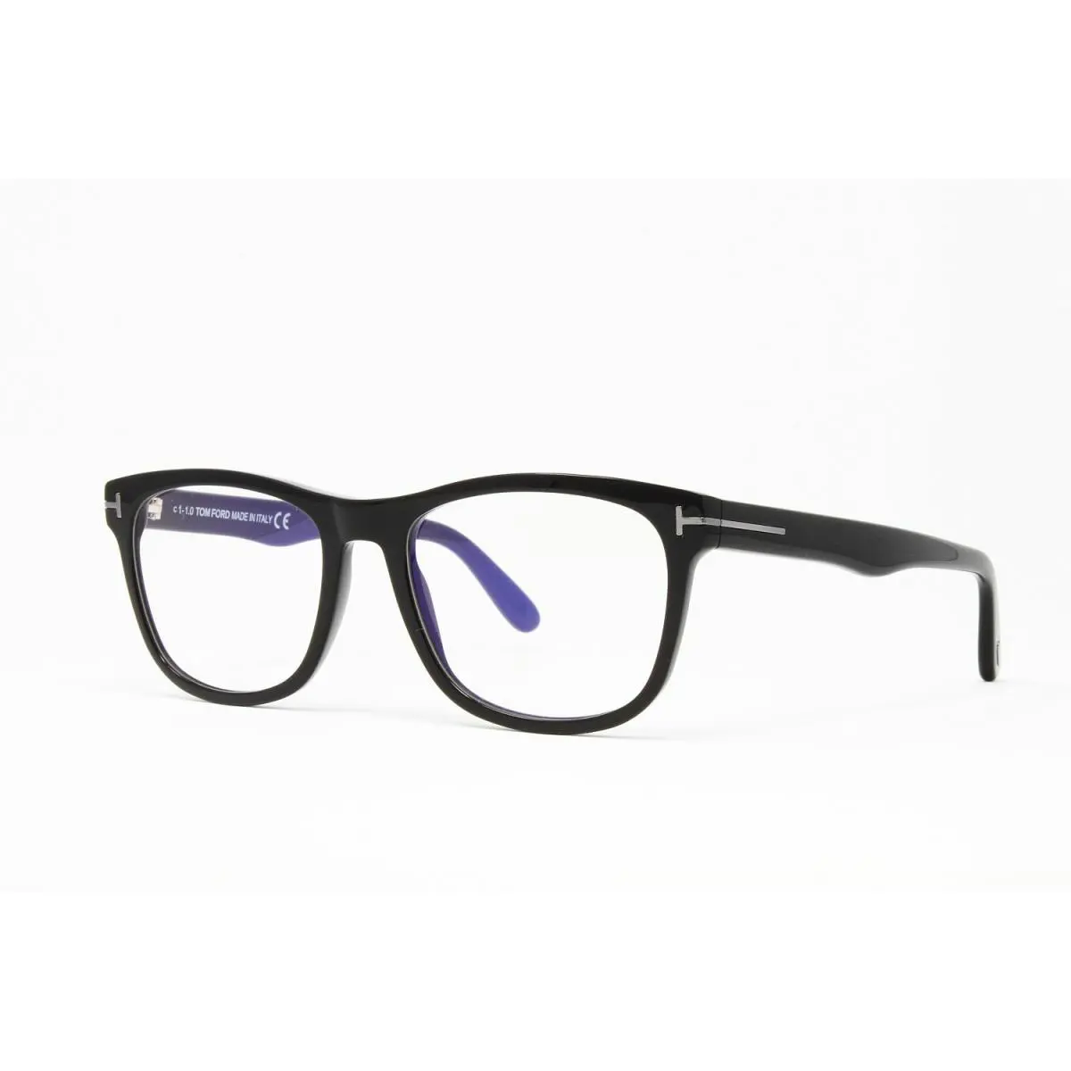 Tom Ford Blue Block Optical Men`s FT5662NV 001 Shiny Black 54mm Clear Lens