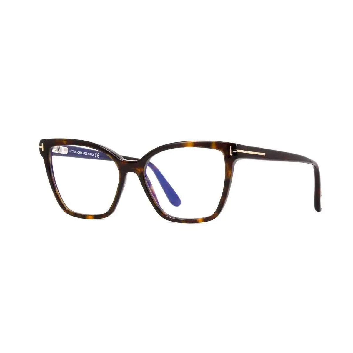 Tom Ford FT 5812-B Blue Block Shiny Dark Havana 052 Eyeglasses