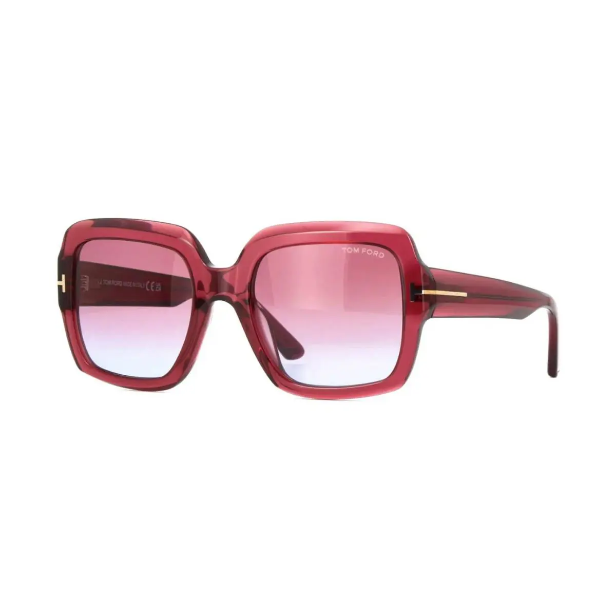 Tom Ford Kaya FT 1082 Shiny Red Transparent/red Shaded 66Y Sunglasses - Frame: Shiny Red Transparent, Lens: Red Shaded