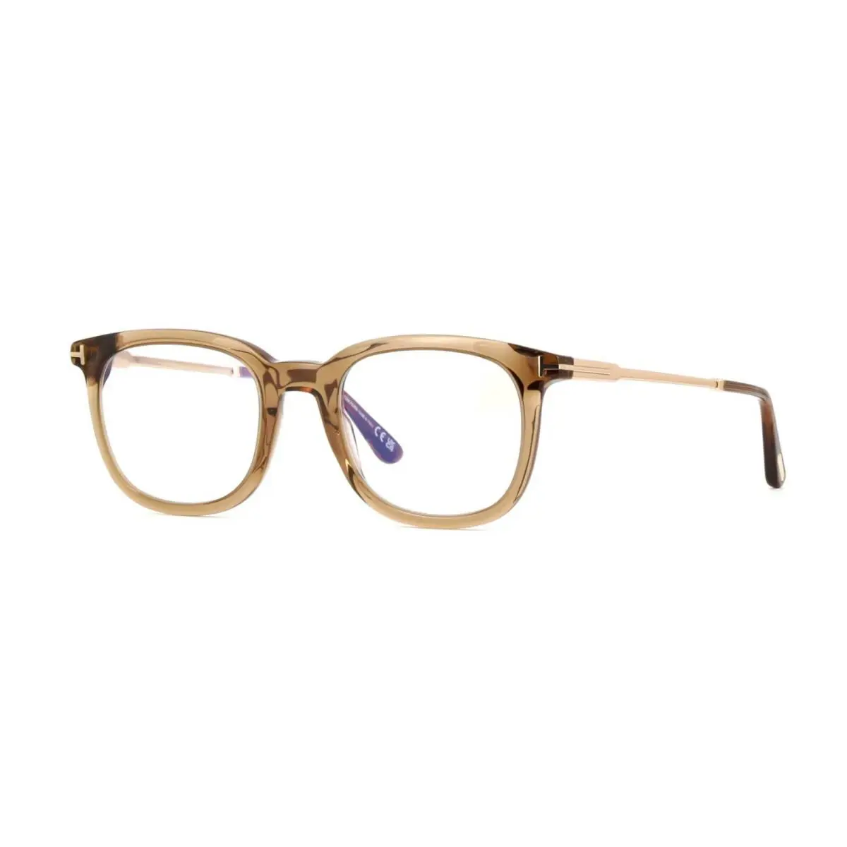 Tom Ford FT5904-B Blue Block Beige Transparent 045 Eyeglasses - Frame: Beige Transparent