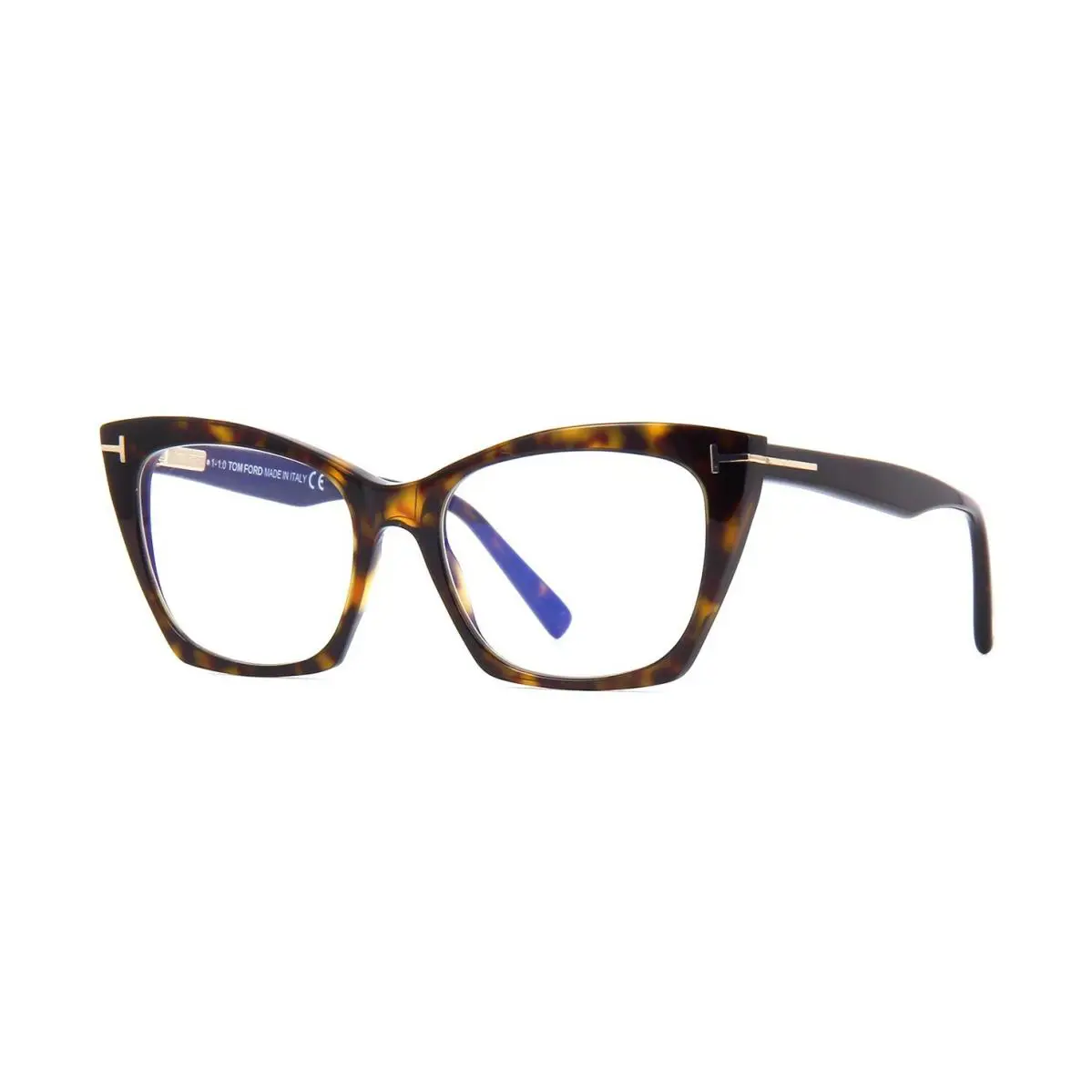 Tom Ford FT 5709-B Blue Block Dark Havana 052 Eyeglasses - Frame: Dark Havana