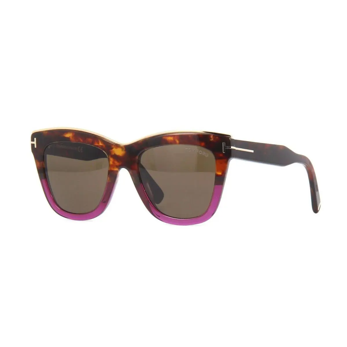 Tom Ford Julie FT 0685 Havana Violet/brown 56E Sunglasses - Frame: Havana Violet, Lens: Brown