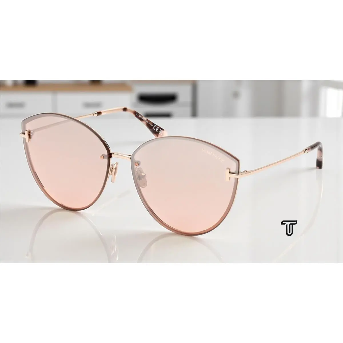 Tom Ford Evangeline FT1106 28U Rose Gold Bordeaux Mirror 63mm Women Sunglasses