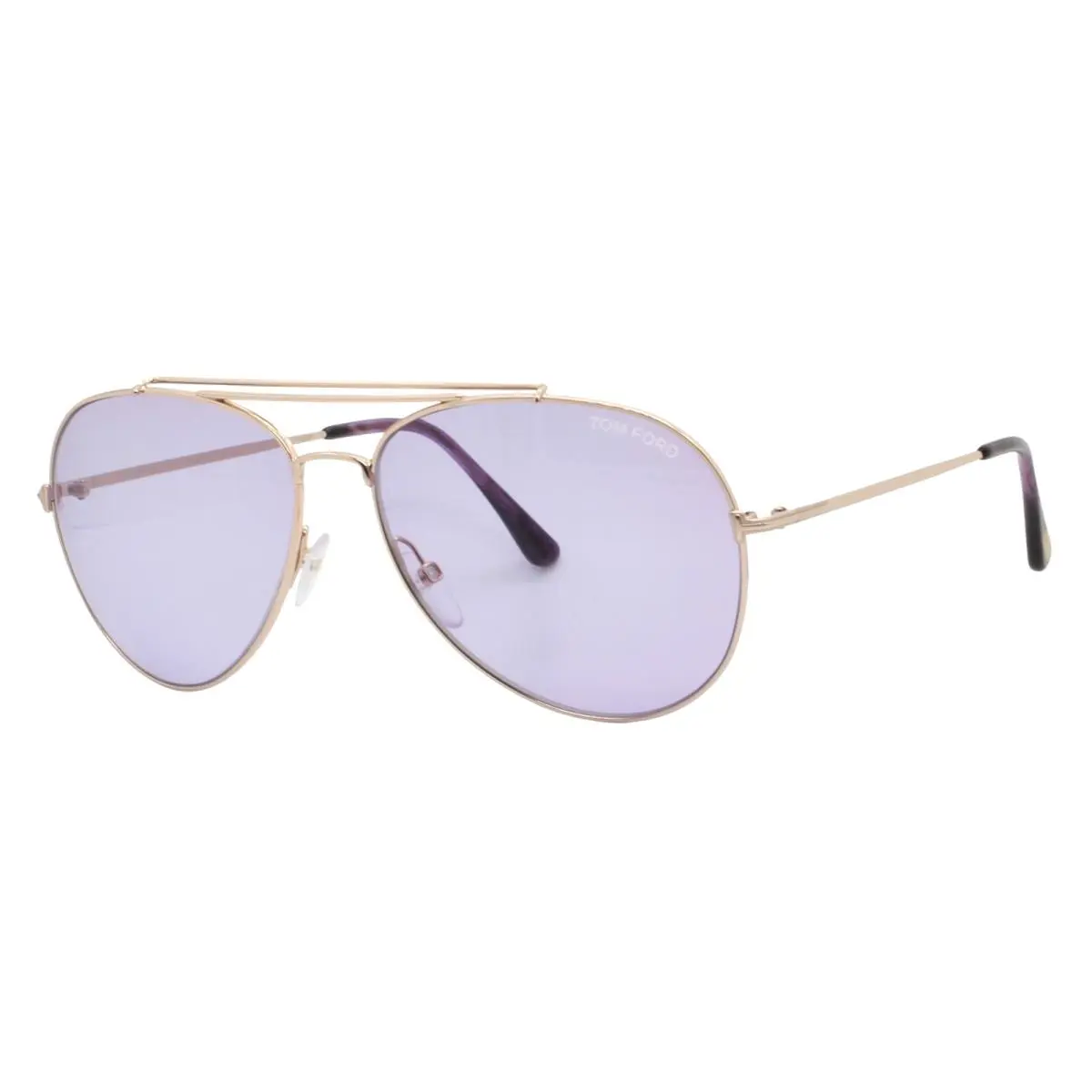 Tom Ford Indiana TF 497 28Y Gold Violet Lens Women`s Sunglasses 60-14-140 W/case
